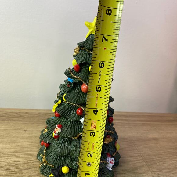 Vintage  8 inch Resin Hand Painted Christmas Tree Hollidays Decoration - Picture 10 of 10